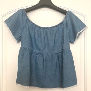 Barley used strapless jean top.
